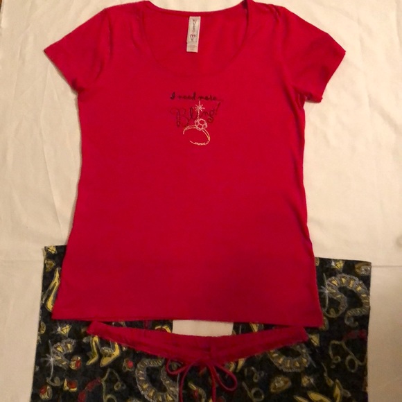 Pajamas womens new size XL cotton MCC Sportswear "I Need More Bling" cap sleeves - Picture 1 of 4